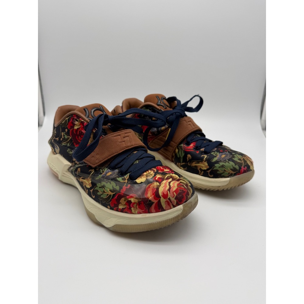 Nike KD 7 EXT Floral QS Multi-Color Brown Navy Blue Sneakers Mens 8.5‎